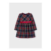 Mayoral Girls Navy and Red Tartan Plaid Dress